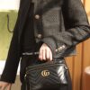 God Factory Gucci 𝐆𝐆 𝐌𝐚𝐫𝐦𝐨𝐧𝐭 672253 Black Size 19*13*7𝙘𝙢