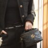 God Factory Gucci 𝐆𝐆 𝐌𝐚𝐫𝐦𝐨𝐧𝐭 672253 Black Size 19*13*7𝙘𝙢