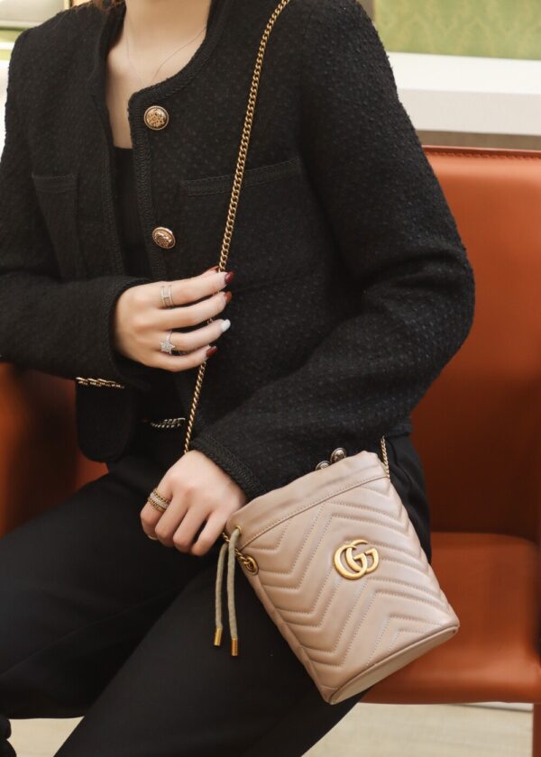 God Factory Gucci 𝐆𝐆 𝐌𝐚𝐫𝐦𝐨𝐧𝐭 Milk Tea Color 575163 Size 19𝐜𝐦*17𝐜𝐦