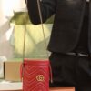 God Factory Gucci 𝐆𝐆 𝐌𝐚𝐫𝐦𝐨𝐧𝐭 Red 575163 Size 19𝐜𝐦*17𝐜𝐦