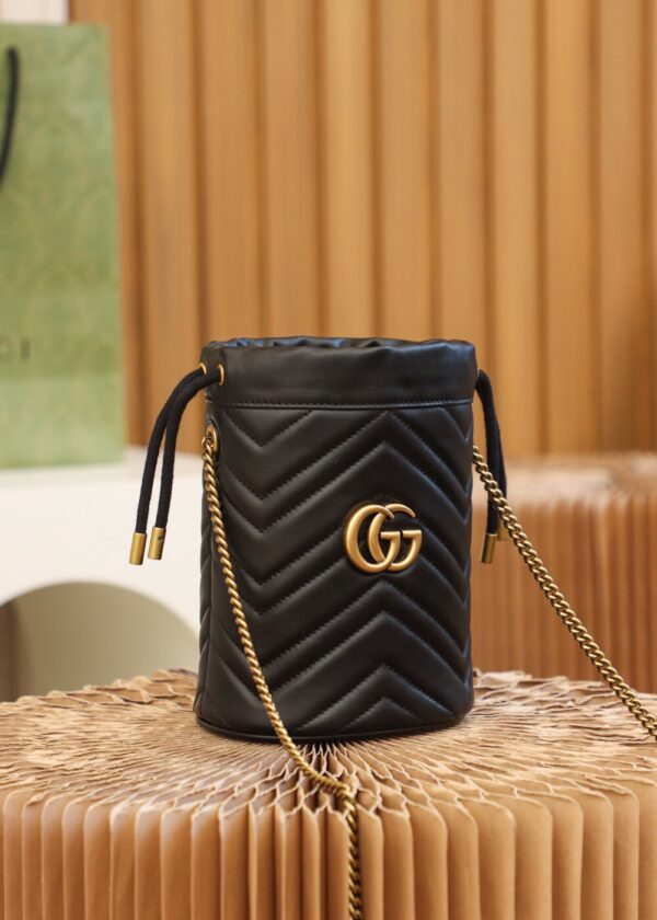 God Factory Gucci 𝐆𝐆 𝐌𝐚𝐫𝐦𝐨𝐧𝐭 Black 575163 Size 19𝐜𝐦*17𝐜𝐦