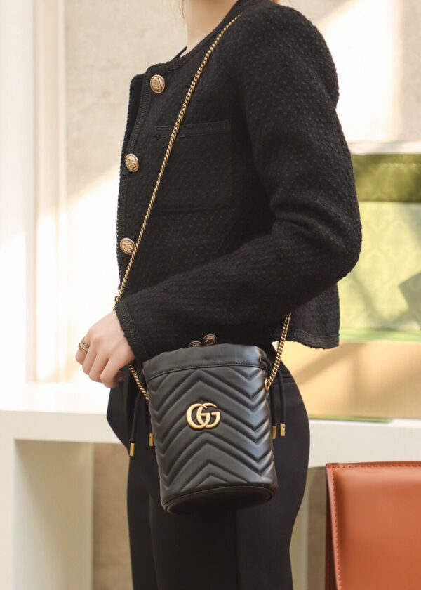 God Factory Gucci 𝐆𝐆 𝐌𝐚𝐫𝐦𝐨𝐧𝐭 Black 575163 Size 19𝐜𝐦*17𝐜𝐦