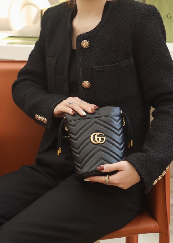 God Factory Gucci 𝐆𝐆 𝐌𝐚𝐫𝐦𝐨𝐧𝐭 Black 575163 Size 19𝐜𝐦*17𝐜𝐦