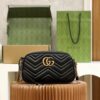 God Factory Gucci 𝐆𝐆 𝐌𝐚𝐫𝐦𝐨𝐧𝐭 Black 447632 Size 24*13*7cm