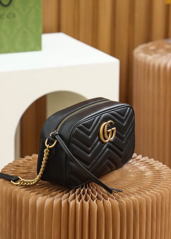 God Factory Gucci 𝐆𝐆 𝐌𝐚𝐫𝐦𝐨𝐧𝐭 Black 447632 Size 24*13*7cm