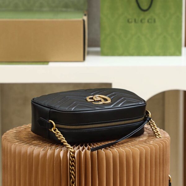 God Factory Gucci 𝐆𝐆 𝐌𝐚𝐫𝐦𝐨𝐧𝐭 Black 447632 Size 24*13*7cm