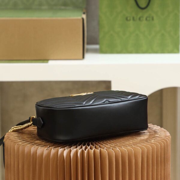God Factory Gucci 𝐆𝐆 𝐌𝐚𝐫𝐦𝐨𝐧𝐭 Black 447632 Size 24*13*7cm
