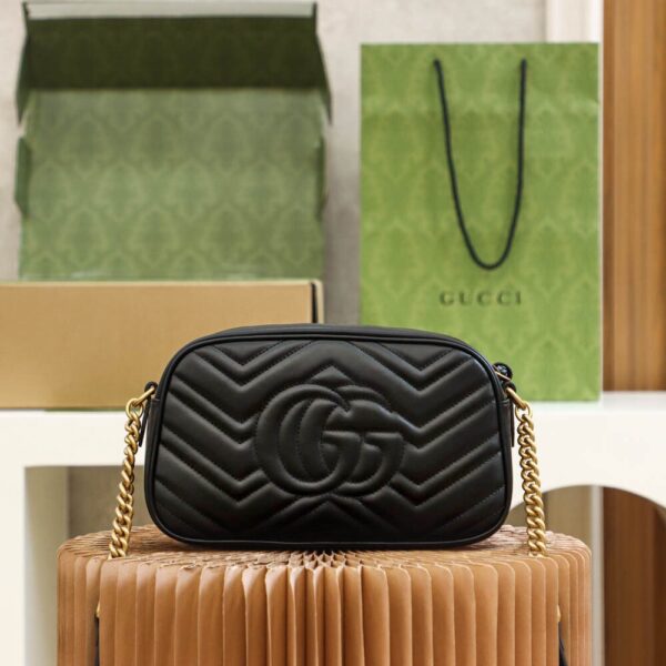 God Factory Gucci 𝐆𝐆 𝐌𝐚𝐫𝐦𝐨𝐧𝐭 Black 447632 Size 24*13*7cm