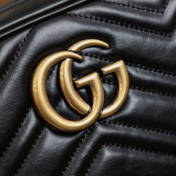 God Factory Gucci 𝐆𝐆 𝐌𝐚𝐫𝐦𝐨𝐧𝐭 Black 447632 Size 24*13*7cm