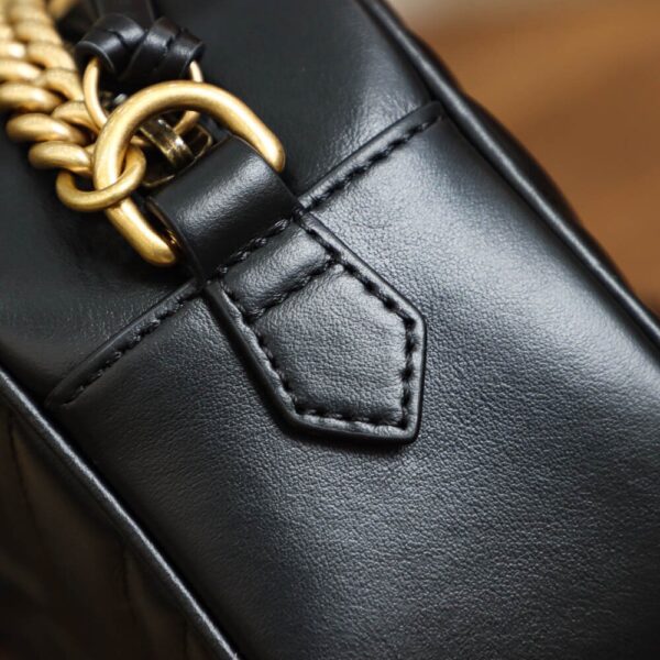 God Factory Gucci 𝐆𝐆 𝐌𝐚𝐫𝐦𝐨𝐧𝐭 Black 447632 Size 24*13*7cm