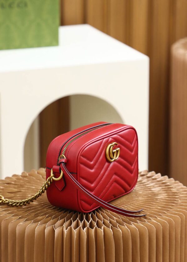 God Factory Gucci 𝐆𝐆 𝐌𝐚𝐫𝐦𝐨𝐧𝐭 Red 448065 Size 18*12*6cm