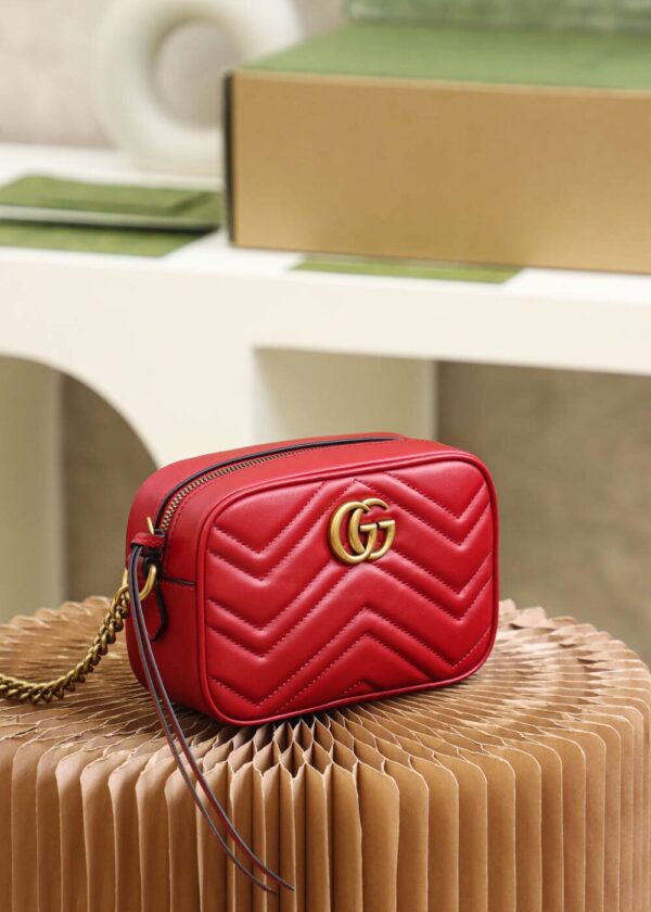 God Factory Gucci 𝐆𝐆 𝐌𝐚𝐫𝐦𝐨𝐧𝐭 Red 448065 Size 18*12*6cm