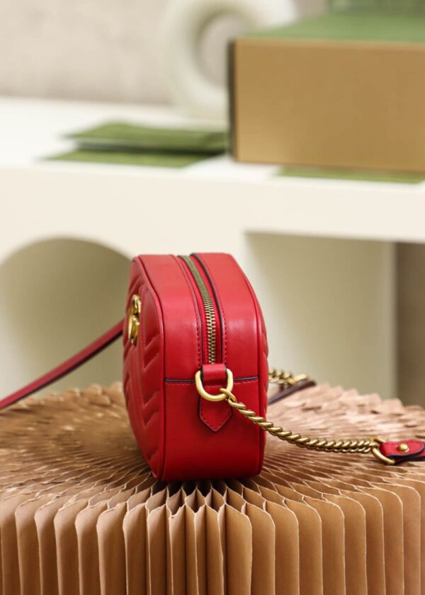 God Factory Gucci 𝐆𝐆 𝐌𝐚𝐫𝐦𝐨𝐧𝐭 Red 448065 Size 18*12*6cm