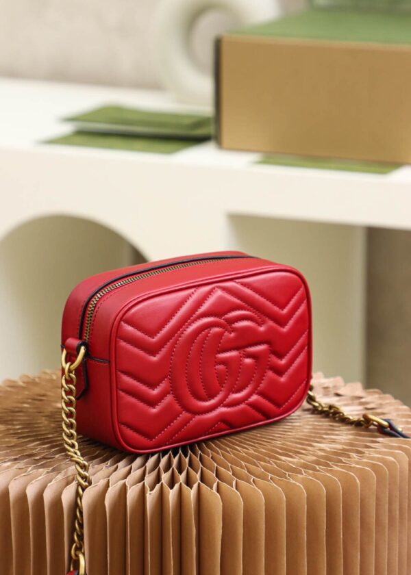 God Factory Gucci 𝐆𝐆 𝐌𝐚𝐫𝐦𝐨𝐧𝐭 Red 448065 Size 18*12*6cm