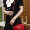 God Factory Gucci 𝐆𝐆 𝐌𝐚𝐫𝐦𝐨𝐧𝐭 Red 448065 Size 18*12*6cm