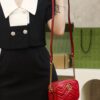 God Factory Gucci 𝐆𝐆 𝐌𝐚𝐫𝐦𝐨𝐧𝐭 Red 448065 Size 18*12*6cm
