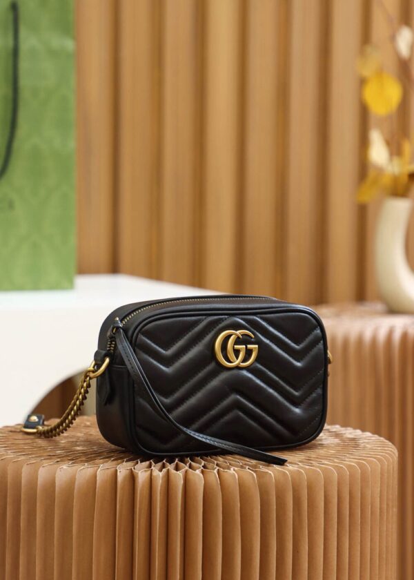 God Factory Gucci 𝐆𝐆 𝐌𝐚𝐫𝐦𝐨𝐧𝐭 Black 448065 Size 18*12*6cm