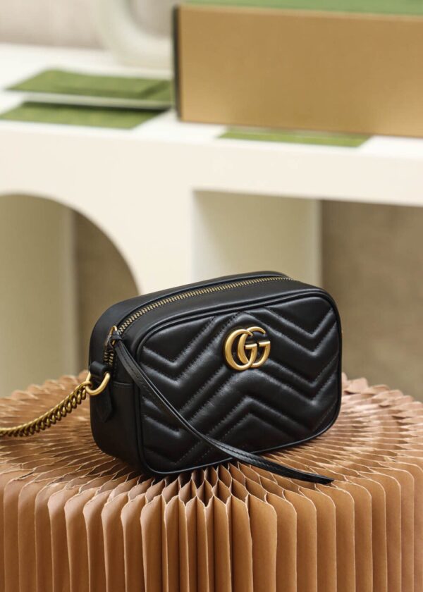 God Factory Gucci 𝐆𝐆 𝐌𝐚𝐫𝐦𝐨𝐧𝐭 Black 448065 Size 18*12*6cm
