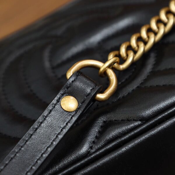 God Factory Gucci 𝐆𝐆 𝐌𝐚𝐫𝐦𝐨𝐧𝐭 Black 448065 Size 18*12*6cm