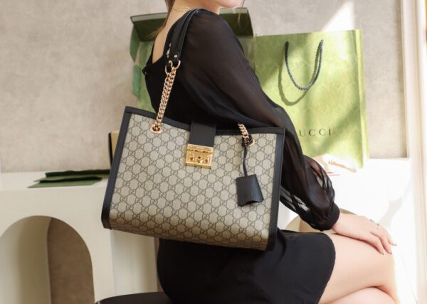 God Factory Gucci 𝐏𝐚𝐝𝐥𝐨𝐜𝐤 Black / Medium 479197 Size 35*23.5*14𝐜𝐦