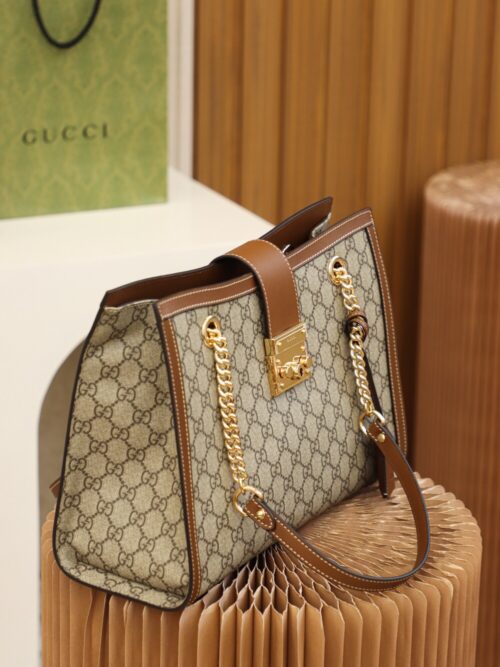 God Factory Gucci 𝐏𝐚𝐝𝐥𝐨𝐜𝐤 Brown / Medium 479197 Size 35*23.5*14𝐜𝐦