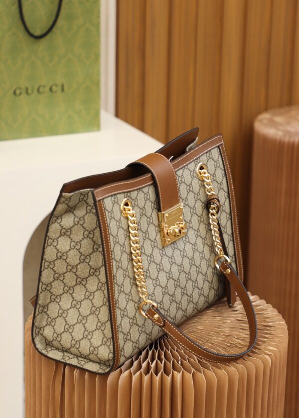 God Factory Gucci 𝐏𝐚𝐝𝐥𝐨𝐜𝐤 Brown / Medium 479197 Size 35*23.5*14𝐜𝐦