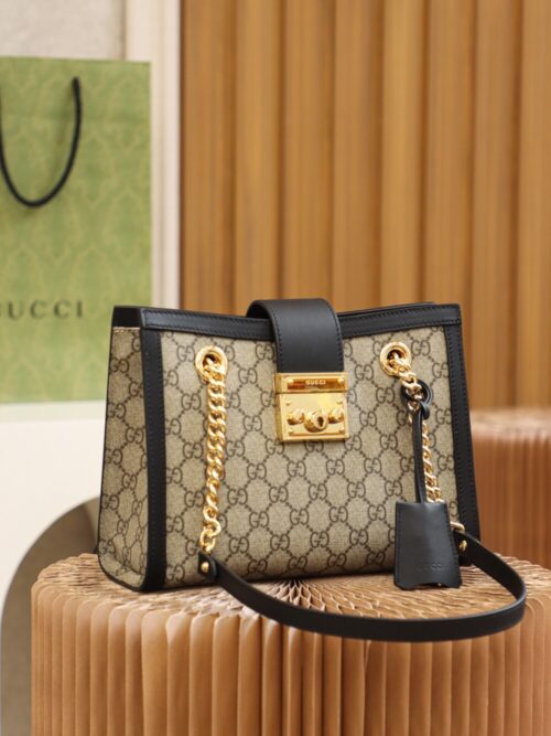 God Factory Gucci 𝐏𝐚𝐝𝐥𝐨𝐜𝐤 Black / Small 498156 Size 26*18*10𝐜𝐦