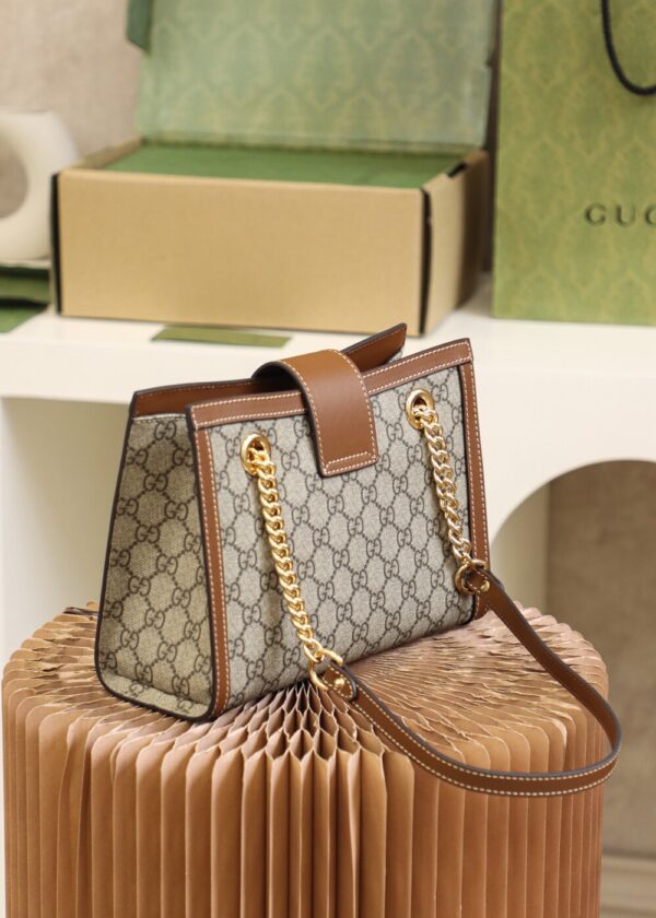God Factory Gucci 𝐏𝐚𝐝𝐥𝐨𝐜𝐤 Brown / Small 498156 Size 26*18*10𝐜𝐦