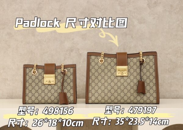 God Factory Gucci 𝐏𝐚𝐝𝐥𝐨𝐜𝐤 Brown / Small 498156 Size 26*18*10𝐜𝐦