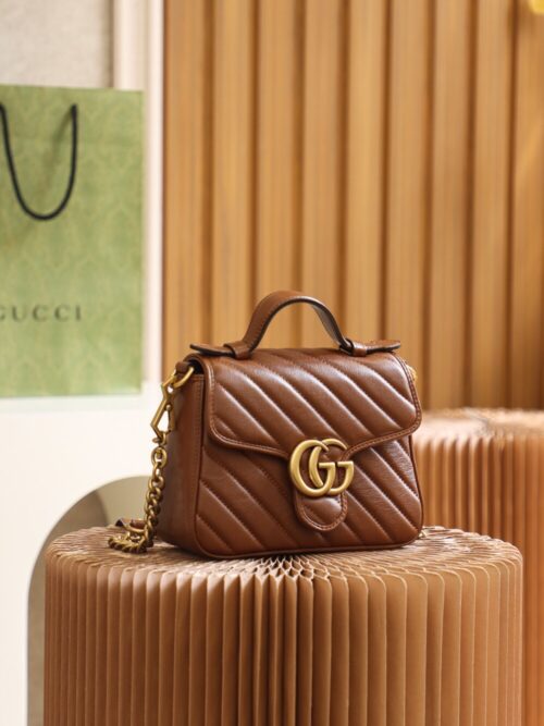 God Factory Gucci 𝐆𝐆 𝐌𝐚𝐫𝐦𝐨𝐧𝐭 𝐌𝐢𝐧𝐢 547260 21*15.5*8𝙘𝙢 Brown