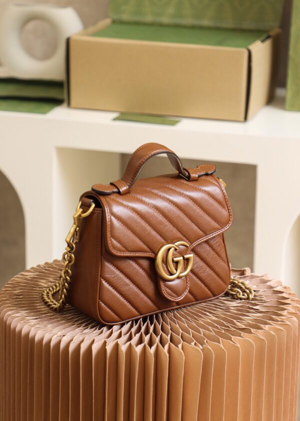 God Factory Gucci 𝐆𝐆 𝐌𝐚𝐫𝐦𝐨𝐧𝐭 𝐌𝐢𝐧𝐢 547260 21*15.5*8𝙘𝙢 Brown