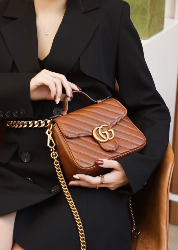 God Factory Gucci 𝐆𝐆 𝐌𝐚𝐫𝐦𝐨𝐧𝐭 𝐌𝐢𝐧𝐢 547260 21*15.5*8𝙘𝙢 Brown