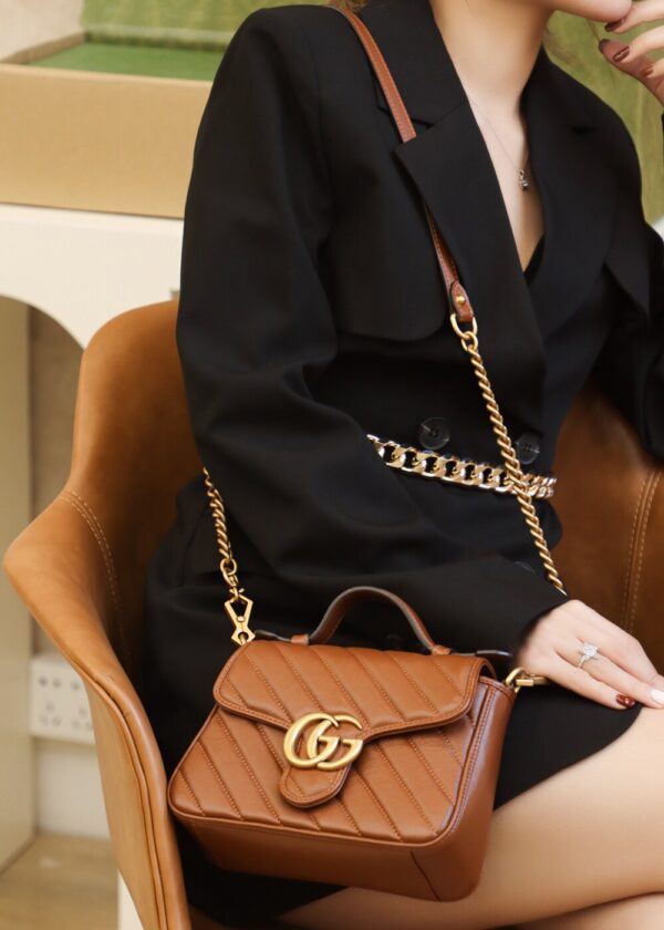 God Factory Gucci 𝐆𝐆 𝐌𝐚𝐫𝐦𝐨𝐧𝐭 𝐌𝐢𝐧𝐢 547260 21*15.5*8𝙘𝙢 Brown