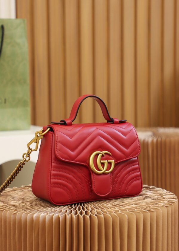 God Factory Gucci 𝐆𝐆 𝐌𝐚𝐫𝐦𝐨𝐧𝐭 𝐌𝐢𝐧𝐢 547260 21*15.5*8𝙘𝙢 Red