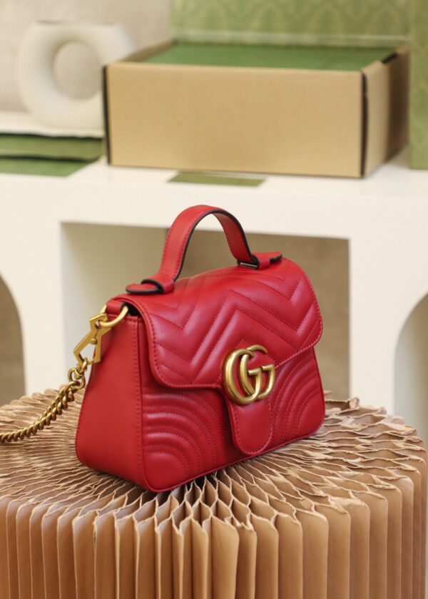 God Factory Gucci 𝐆𝐆 𝐌𝐚𝐫𝐦𝐨𝐧𝐭 𝐌𝐢𝐧𝐢 547260 21*15.5*8𝙘𝙢 Red