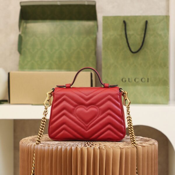 God Factory Gucci 𝐆𝐆 𝐌𝐚𝐫𝐦𝐨𝐧𝐭 𝐌𝐢𝐧𝐢 547260 21*15.5*8𝙘𝙢 Red