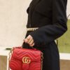 God Factory Gucci 𝐆𝐆 𝐌𝐚𝐫𝐦𝐨𝐧𝐭 𝐌𝐢𝐧𝐢 547260 21*15.5*8𝙘𝙢 Red