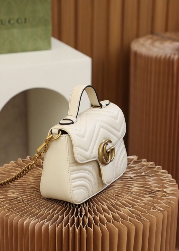 God Factory Gucci 𝐆𝐆 𝐌𝐚𝐫𝐦𝐨𝐧𝐭 𝐌𝐢𝐧𝐢 547260 21*15.5*8𝙘𝙢 White