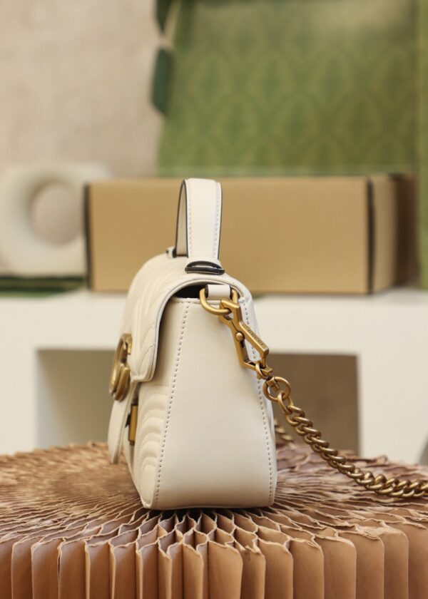 God Factory Gucci 𝐆𝐆 𝐌𝐚𝐫𝐦𝐨𝐧𝐭 𝐌𝐢𝐧𝐢 547260 21*15.5*8𝙘𝙢 White