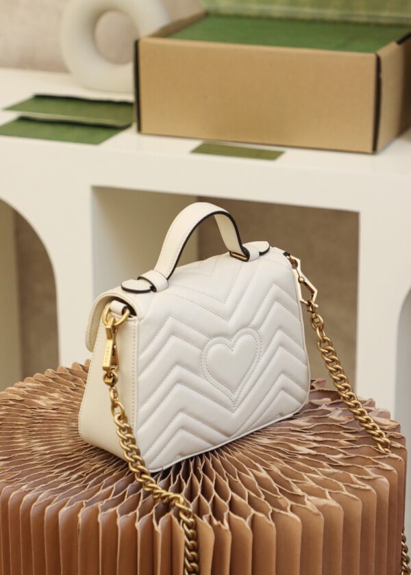 God Factory Gucci 𝐆𝐆 𝐌𝐚𝐫𝐦𝐨𝐧𝐭 𝐌𝐢𝐧𝐢 547260 21*15.5*8𝙘𝙢 White