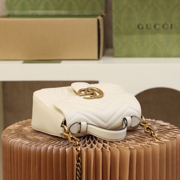 God Factory Gucci 𝐆𝐆 𝐌𝐚𝐫𝐦𝐨𝐧𝐭 𝐌𝐢𝐧𝐢 547260 21*15.5*8𝙘𝙢 White