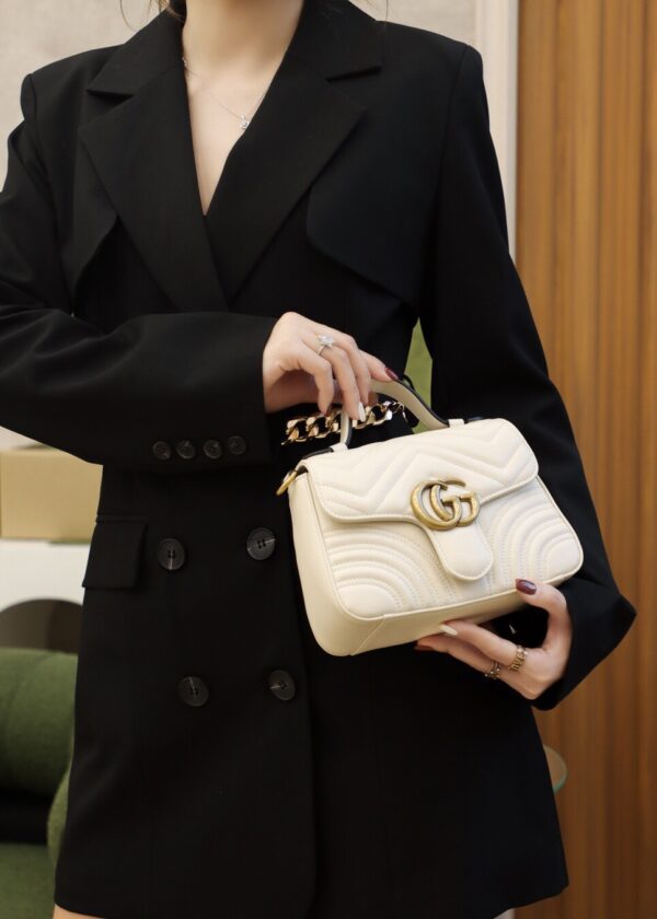God Factory Gucci 𝐆𝐆 𝐌𝐚𝐫𝐦𝐨𝐧𝐭 𝐌𝐢𝐧𝐢 547260 21*15.5*8𝙘𝙢 White
