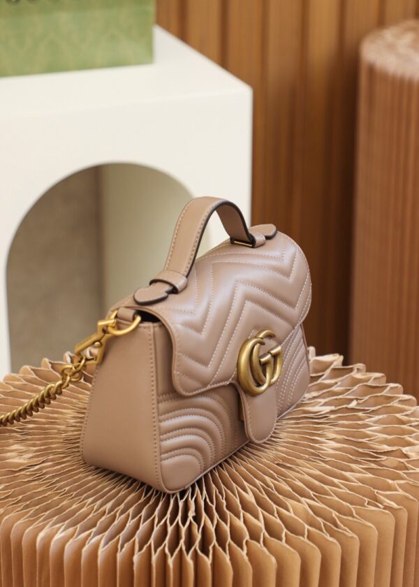 God Factory Gucci 𝐆𝐆 𝐌𝐚𝐫𝐦𝐨𝐧𝐭 𝐌𝐢𝐧𝐢 547260 21*15.5*8𝙘𝙢 Milk Tea Color