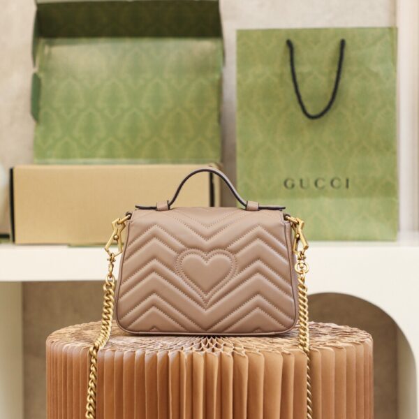 God Factory Gucci 𝐆𝐆 𝐌𝐚𝐫𝐦𝐨𝐧𝐭 𝐌𝐢𝐧𝐢 547260 21*15.5*8𝙘𝙢 Milk Tea Color