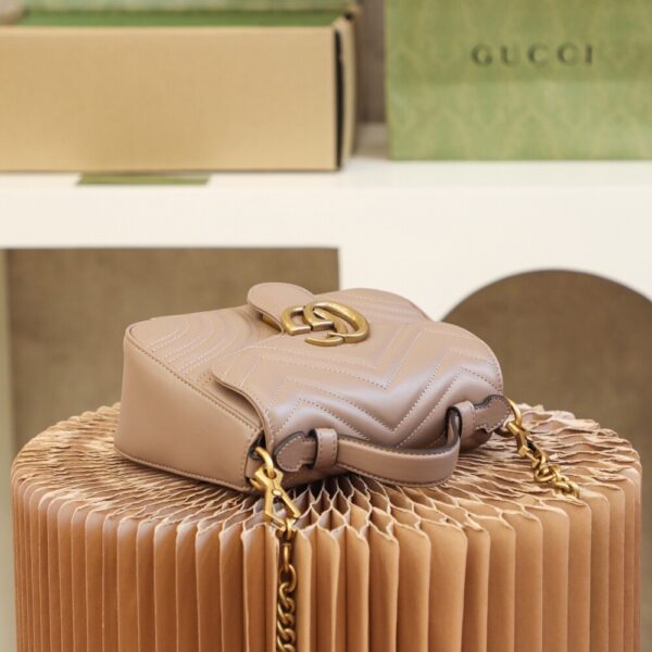 God Factory Gucci 𝐆𝐆 𝐌𝐚𝐫𝐦𝐨𝐧𝐭 𝐌𝐢𝐧𝐢 547260 21*15.5*8𝙘𝙢 Milk Tea Color