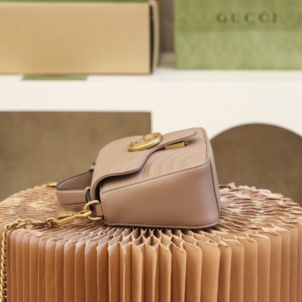 God Factory Gucci 𝐆𝐆 𝐌𝐚𝐫𝐦𝐨𝐧𝐭 𝐌𝐢𝐧𝐢 547260 21*15.5*8𝙘𝙢 Milk Tea Color