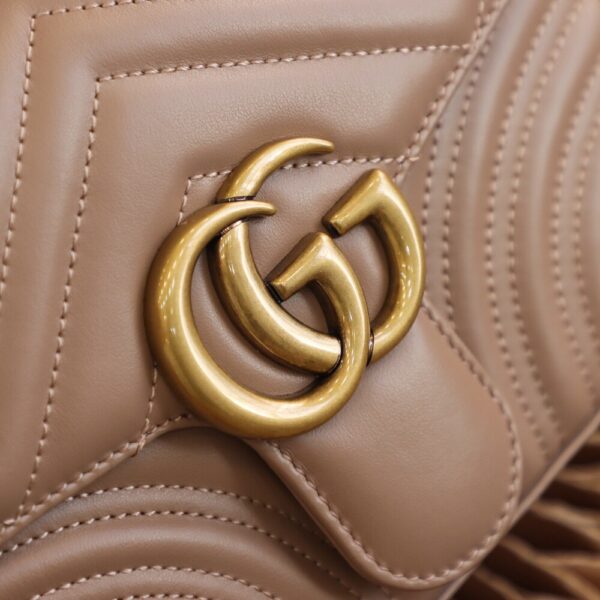 God Factory Gucci 𝐆𝐆 𝐌𝐚𝐫𝐦𝐨𝐧𝐭 𝐌𝐢𝐧𝐢 547260 21*15.5*8𝙘𝙢 Milk Tea Color