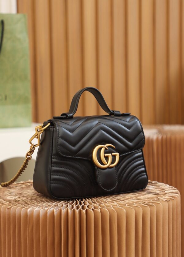 God Factory Gucci 𝐆𝐆 𝐌𝐚𝐫𝐦𝐨𝐧𝐭 𝐌𝐢𝐧𝐢 547260 21*15.5*8𝙘𝙢 Black