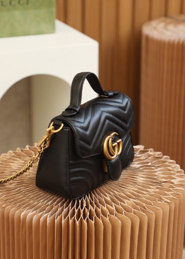God Factory Gucci 𝐆𝐆 𝐌𝐚𝐫𝐦𝐨𝐧𝐭 𝐌𝐢𝐧𝐢 547260 21*15.5*8𝙘𝙢 Black
