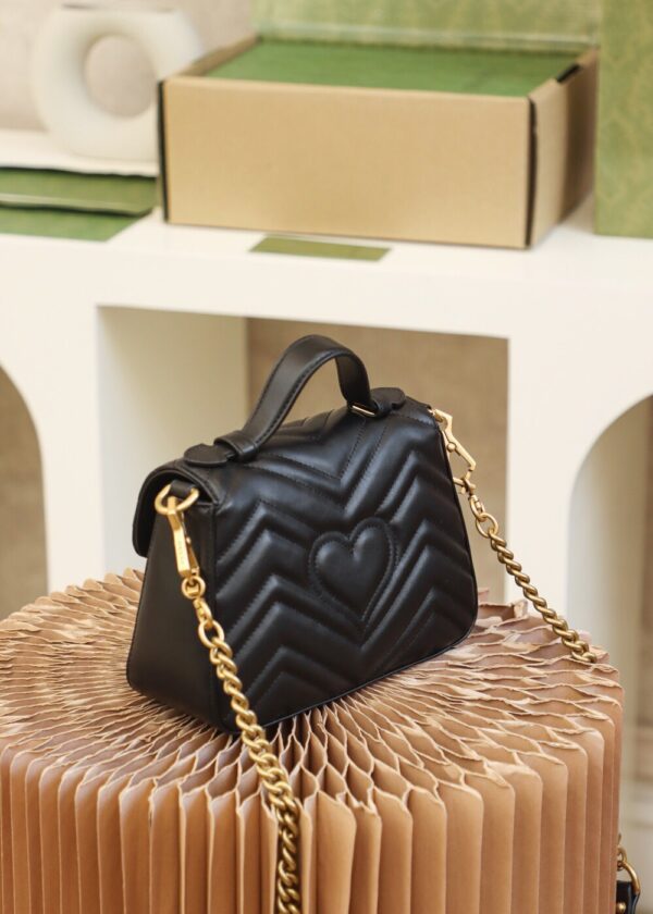 God Factory Gucci 𝐆𝐆 𝐌𝐚𝐫𝐦𝐨𝐧𝐭 𝐌𝐢𝐧𝐢 547260 21*15.5*8𝙘𝙢 Black